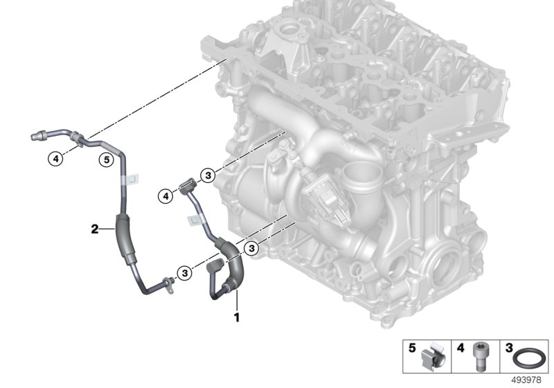 Система охлаждения-турбонагнетатель для BMW F39 X2 25iX B46D (схема запчастей)