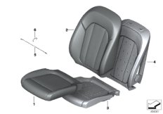 Набивка и обивка базового сиденья Пд для BMW G20 330d B57 (схема запасных частей)