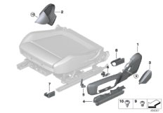 Накладка переднего сиденья с э/приводом для BMW G20 320iX B48C (схема запасных частей)