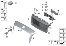 Решетка радиатора / фигура на капоте для BMW RR6 Dawn N74R (схема запасных частей)