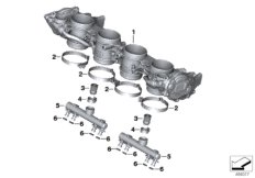 Дроссельная заслонка и управление для BMW K67 S 1000 RR 19 (0E21, 0E23) 0 (схема запасных частей)