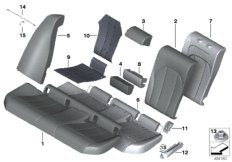 Набивка и обивка базового сиденья Зд для BMW G21 330iX B48D (схема запасных частей)