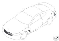 Дооснащение Shadow Line глянц. для BMW G15 M850iX N63B (схема запасных частей)