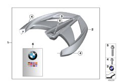 Комплект деталей багажника на крыше для BMW K28 R 1200 ST (0328,0338) 0 (схема запасных частей)