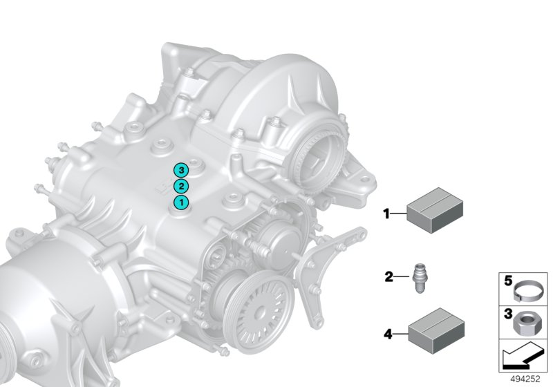 Дополнительные элементы КПП/крепление для BMW MOSP M6 GT3 P63 (схема запчастей)
