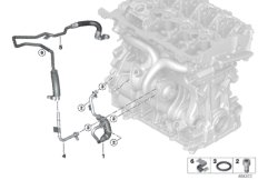 Система охлаждения-турбонагнетатель для BMW F48 X1 20iX B48 (схема запасных частей)