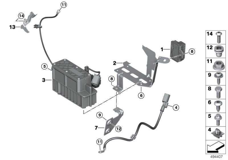 Э/нагреватель непрерывного действия для BMW F32N 420d B47 (схема запчастей)