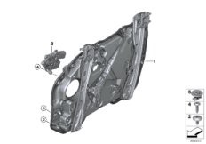 Механизм перемещения стекла двери Пд для BMW G20 320dX B47D (схема запасных частей)