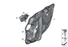 Механизм перемещения стекла двери Зд для BMW G20 320dX B47D (схема запасных частей)