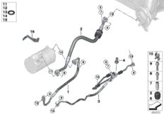Трубопроводы хладагента для BMW F30 Hybrid 3 N55 (схема запасных частей)