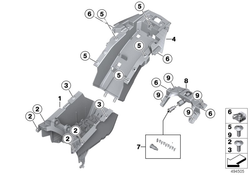 Деталь заднего кронштейна для BMW K67 S 1000 RR 19 (0E21, 0E23) 0 (схема запчастей)