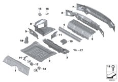 Дополнит.элементы пола багажника для BMW F91 M8 S63M (схема запасных частей)