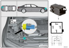 Реле электровентилятора двигателя K5 для BMW G20 320i B48C (схема запасных частей)
