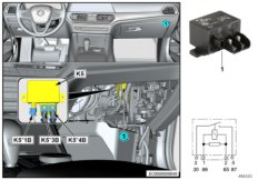 Реле эл.вентил.двигателя 850 Вт K5 для BMW G20 330iX B48D (схема запасных частей)