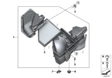 Глушитель шума всас./смен.элем.фил./HFM для BMW G21 M340iX B58D (схема запасных частей)