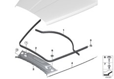 Уплотнители капота для BMW RR31 Cullinan N74L (схема запасных частей)