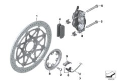 Тормозной механизм переднего колеса для MOTO K60 HP4Race (0E31, 0E33) 0 (схема запасных частей)