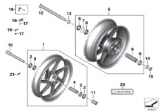 Кованые диски для MOTO K67 S 1000 RR 19 (0E21, 0E23) 0 (схема запасных частей)