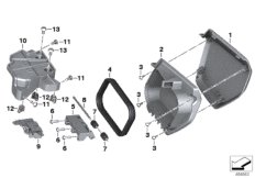 Багажный отсек, щиток для ноги для MOTO K09 C 400 X (0C09, 0C19) 0 (схема запасных частей)