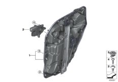 Механизм перемещения стекла двери Зд для BMW G07 X7 M50iX N63B (схема запасных частей)