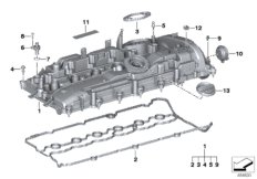 Крышка головки блока цилиндров/доп.эл. для BMW G12N 745Le B58X (схема запасных частей)