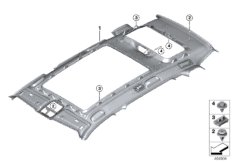 Потолок для BMW G07 X7 50iX N63M (схема запасных частей)