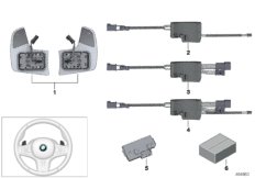 Электр.блок в рул.колесе и 2-поз.пер. для BMW G20 330dX B57 (схема запасных частей)