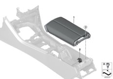 Подлокотник на центральной консоли для BMW F91 M8 S63M (схема запасных частей)