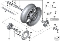 Литой диск Зд для MOTO K67 S 1000 RR 19 (0E21, 0E23) 0 (схема запасных частей)