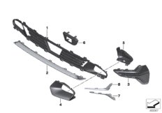 Облицовка, декор.элементы Пд для BMW G21 330d B57 (схема запасных частей)