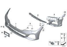 Облицовка M Пд для BMW G20 330iX B48D (схема запасных частей)