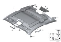 Потолок для BMW G15 M850iX N63B (схема запасных частей)