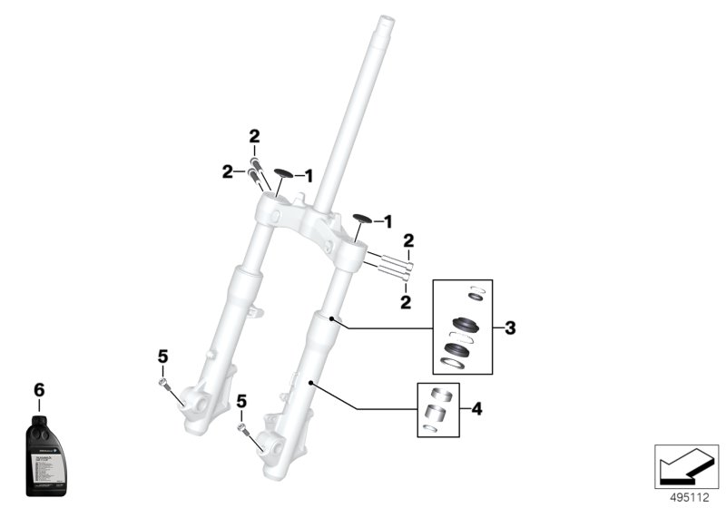 Сервисное обслуживание телескопич.вилка для BMW K08 C 400 GT (0C06, 0C16) 0 (схема запчастей)