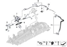 Насос высокого давления/трубопроводы для BMW F98 X4 M S58 (схема запасных частей)