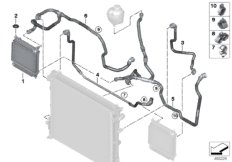 вынесенный радиатор ОЖ для BMW F97 X3 M S58 (схема запасных частей)