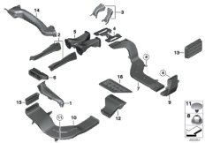 Вентиляционный канал для BMW F10 Hybrid 5 N55 (схема запасных частей)