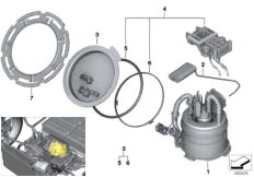 Топливный насос/датчик уровня наполнения для BMW I01 i3 60Ah Rex IB1 (схема запасных частей)
