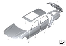 Наружная облицовка для BMW G21 M340iX B58D (схема запасных частей)