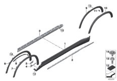 Накладка порог / арка колеса для BMW G05 X5 30iX B48D (схема запасных частей)