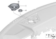 Детали динамика, панель приборов для BMW G20 320dX B47D (схема запасных частей)