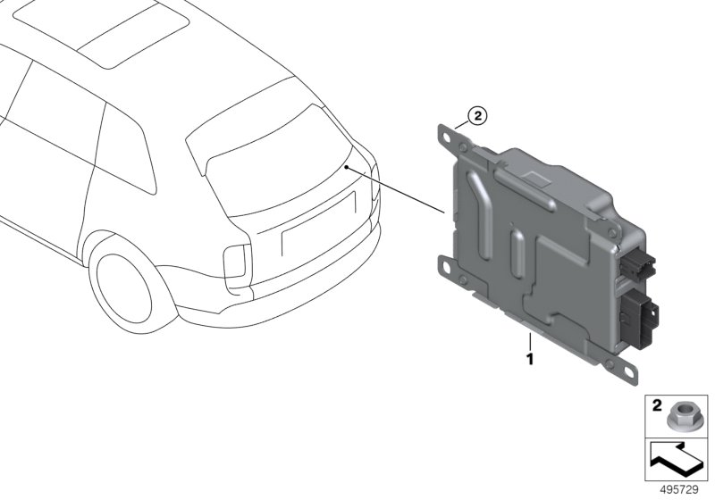 Модуль зарядки АКБ / BCU150 для BMW RR12 Phantom EWB N74L (схема запчастей)