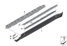 К-т доосн.алюминиевыми порогами для BMW G05 X5 40iX B58C (схема запасных частей)