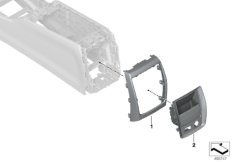Доп.элементы центральной консоли для BMW G21 330d B57 (схема запасных частей)