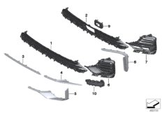 Облицовка, декор.элементы Пд для BMW G07 X7 50iX N63M (схема запасных частей)