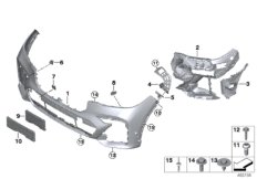 Облицовка M Пд для BMW G07 X7 50iX N63M (схема запасных частей)