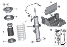 Амортизационная стойка Зд/VDC/ЭБУ для BMW F26 X4 M40iX N55 (схема запасных частей)