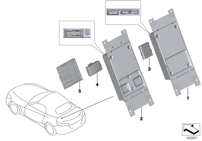ЭБУ телематических услуг для BMW G29 Z4 20i B48D (схема запчастей)