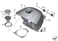 Топливный бак/деталь крепления для BMW K67 S 1000 RR 19 (0E21, 0E23) 0 (схема запасных частей)