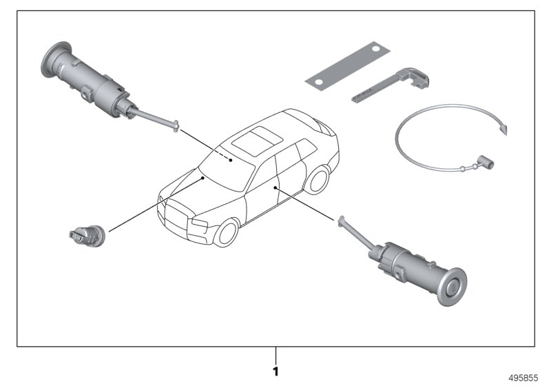 Одновременное запирание / ключ для BMW RR31 Cullinan N74L (схема запчастей)