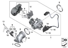 Корпус дроссельной заслонки для BMW K09 C 400 X (0C09, 0C19) 0 (схема запасных частей)